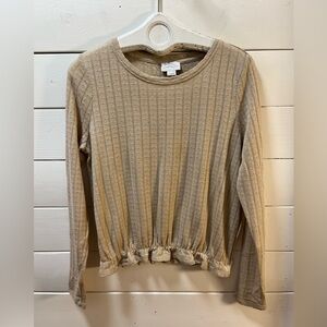 COTTON CLUB Ribbed Knit Top Cream – XL